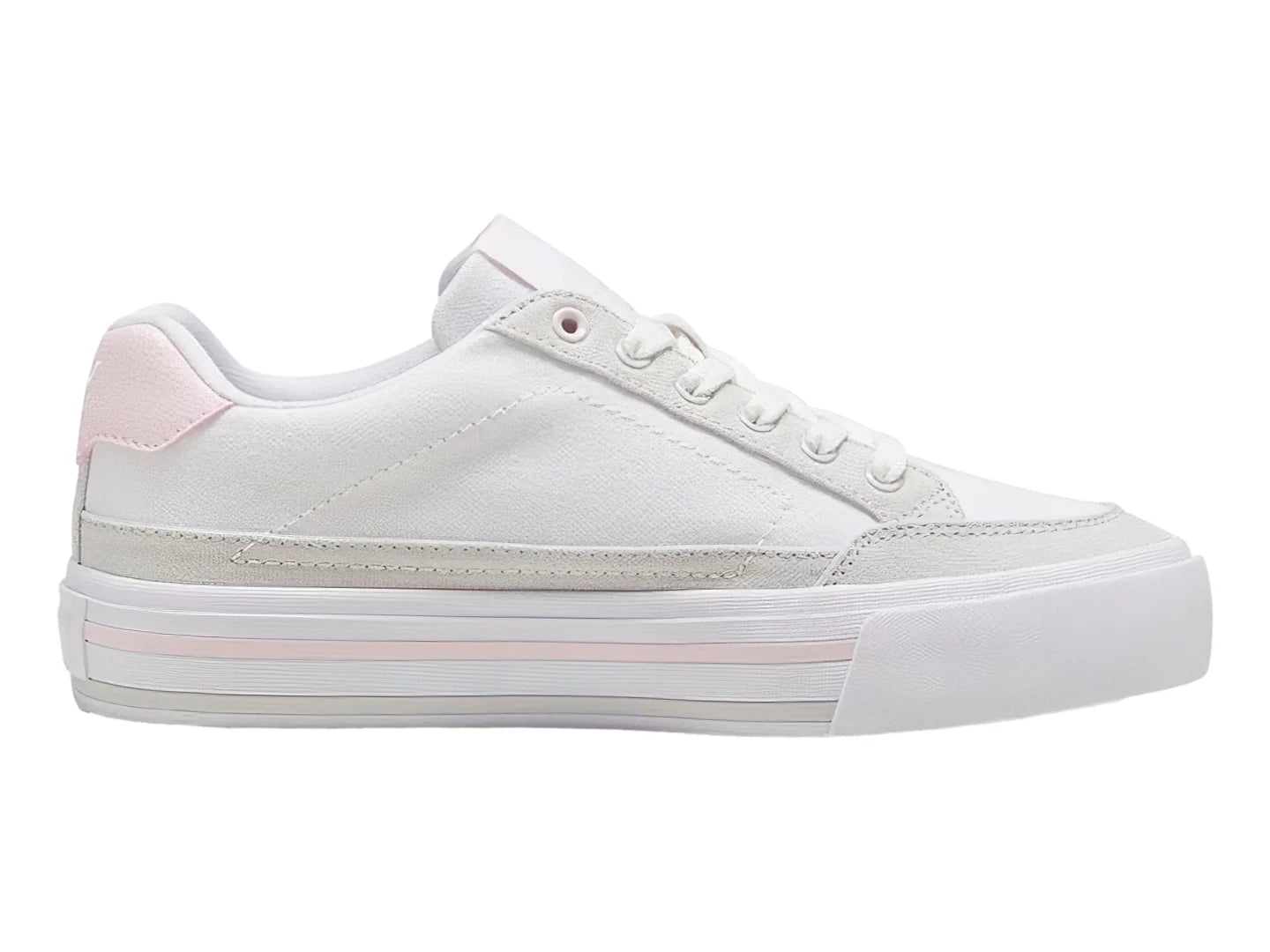 Tenis PUMA Court Classic Vulc Blanco y Rosa para Mujer
