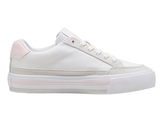 Tenis PUMA Court Classic Vulc Blanco y Rosa para Mujer