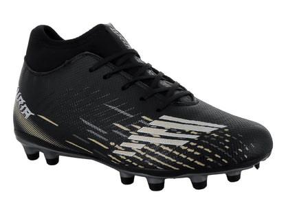 Tenis de Fútbol Furia 1515 Negro Plata y Oro para Niño