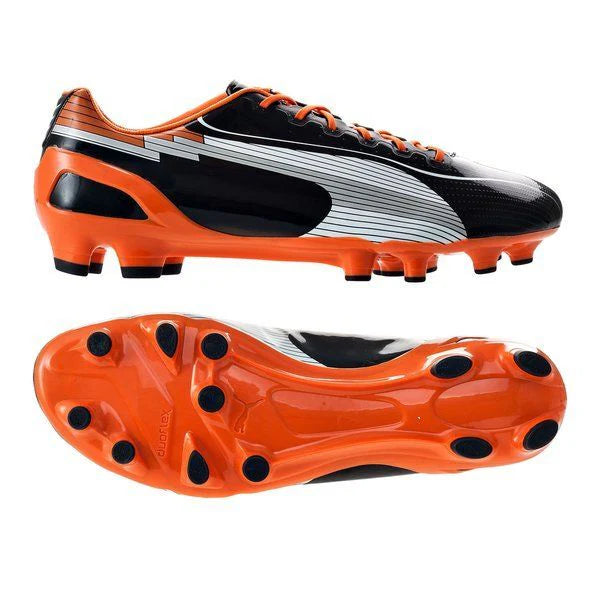 PUMA evoSPEED 1 FG Firm Ground Soccer Cleats Black White Orange