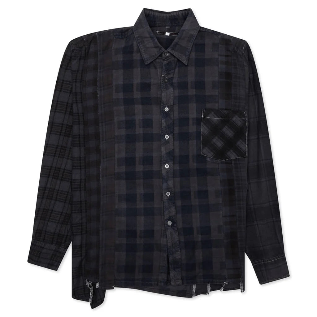 Flannel Shirt 7 Cuts Shirt Over Dye Purple