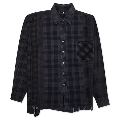 Flannel Shirt 7 Cuts Shirt Over Dye Purple