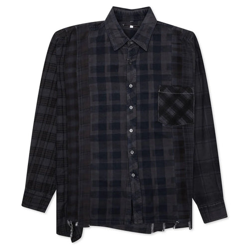 Flannel Shirt 7 Cuts Shirt Over Dye Purple