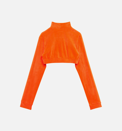 Jeremy Scott Velour Bra Track Top Womens Top Orange
