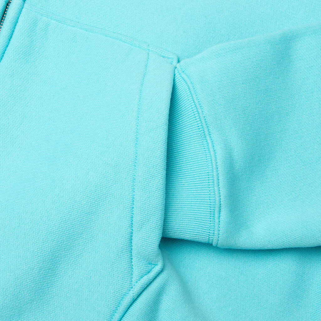 Basic Diamond Zip Hood Teal
