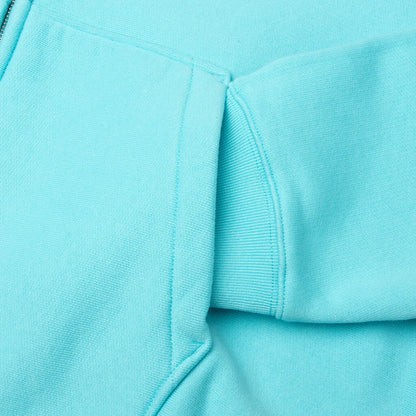 Basic Diamond Zip Hood Teal