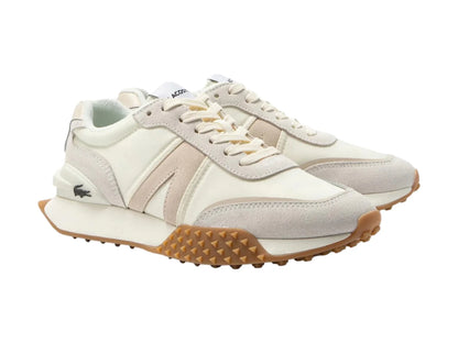 Tenis Lacoste L Spin Deluxe Blanco y Beige para Mujer