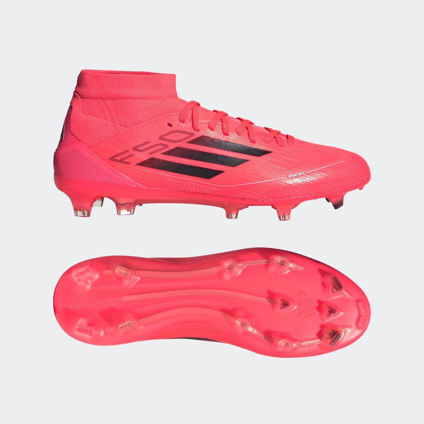 adidas Womens F50 Pro Mid Cut Firm Ground Boots Turbo Black Platin Metallic