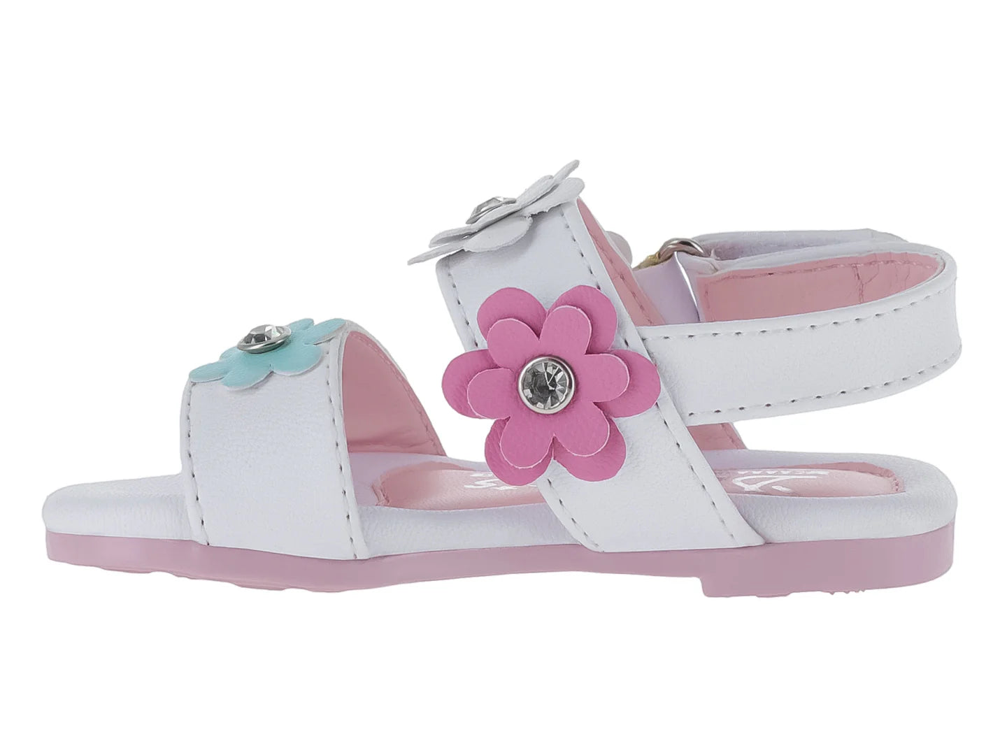 Sandalias Divitas Blancas con Flores para Niña