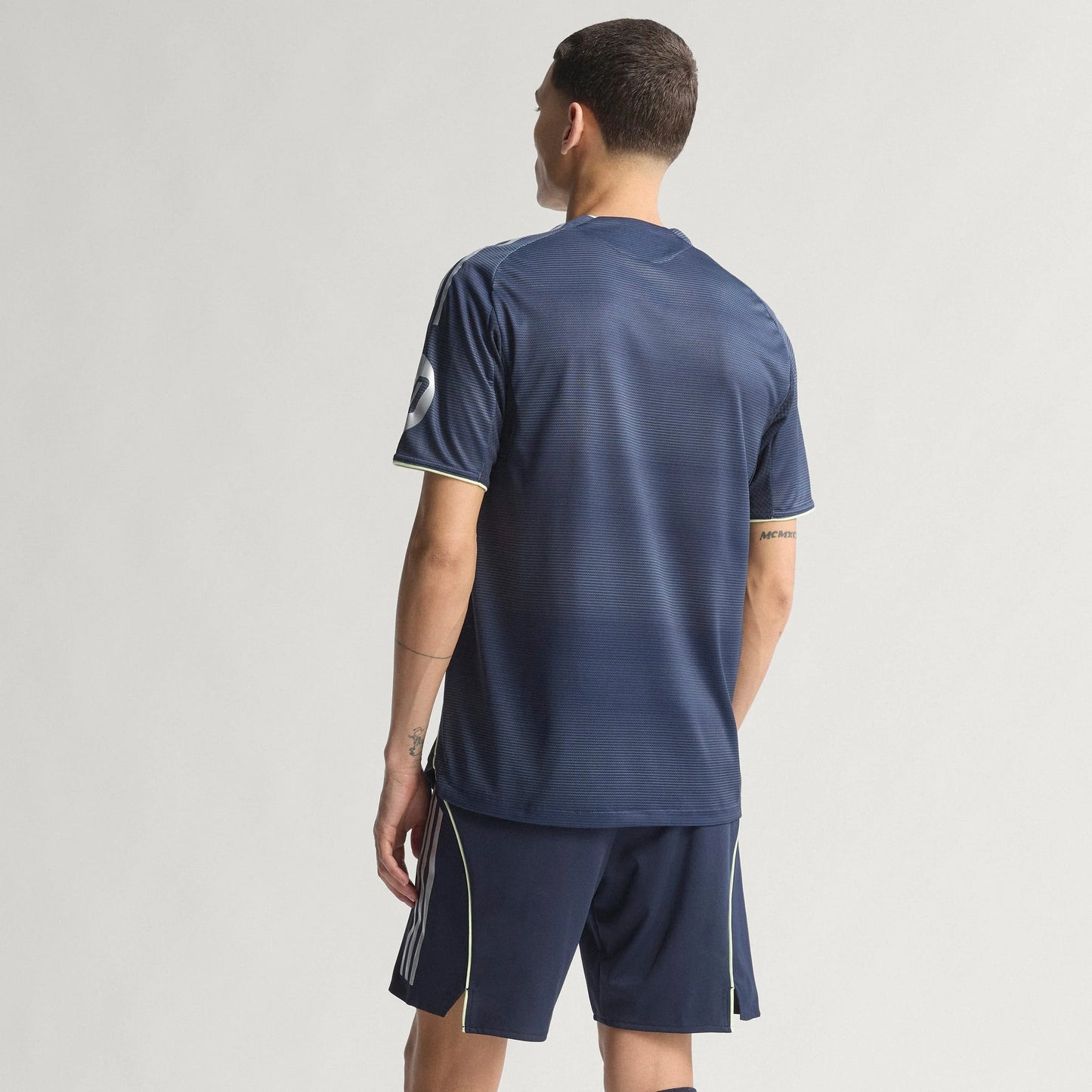 adidas Real Madrid Mens Away Authentic Soccer Jersey 25 26 Blue
