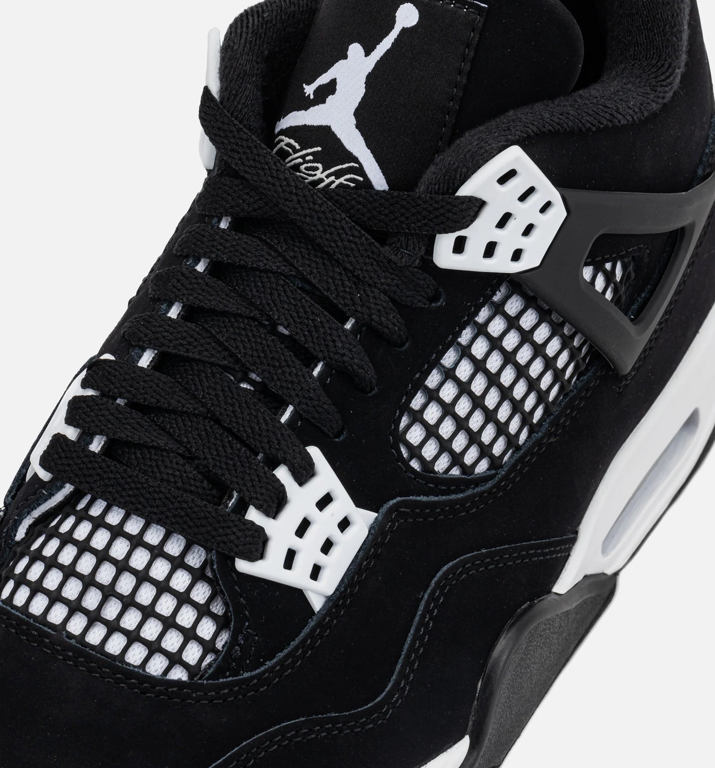 Air Jordan 4 Retro White Thunder Grade School Lifestyle Shoe Black White Black