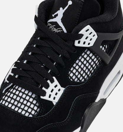 Air Jordan 4 Retro White Thunder Grade School Lifestyle Shoe Black White Black