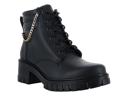 Botines Luna Rosa Negros con Cadena para Mujer