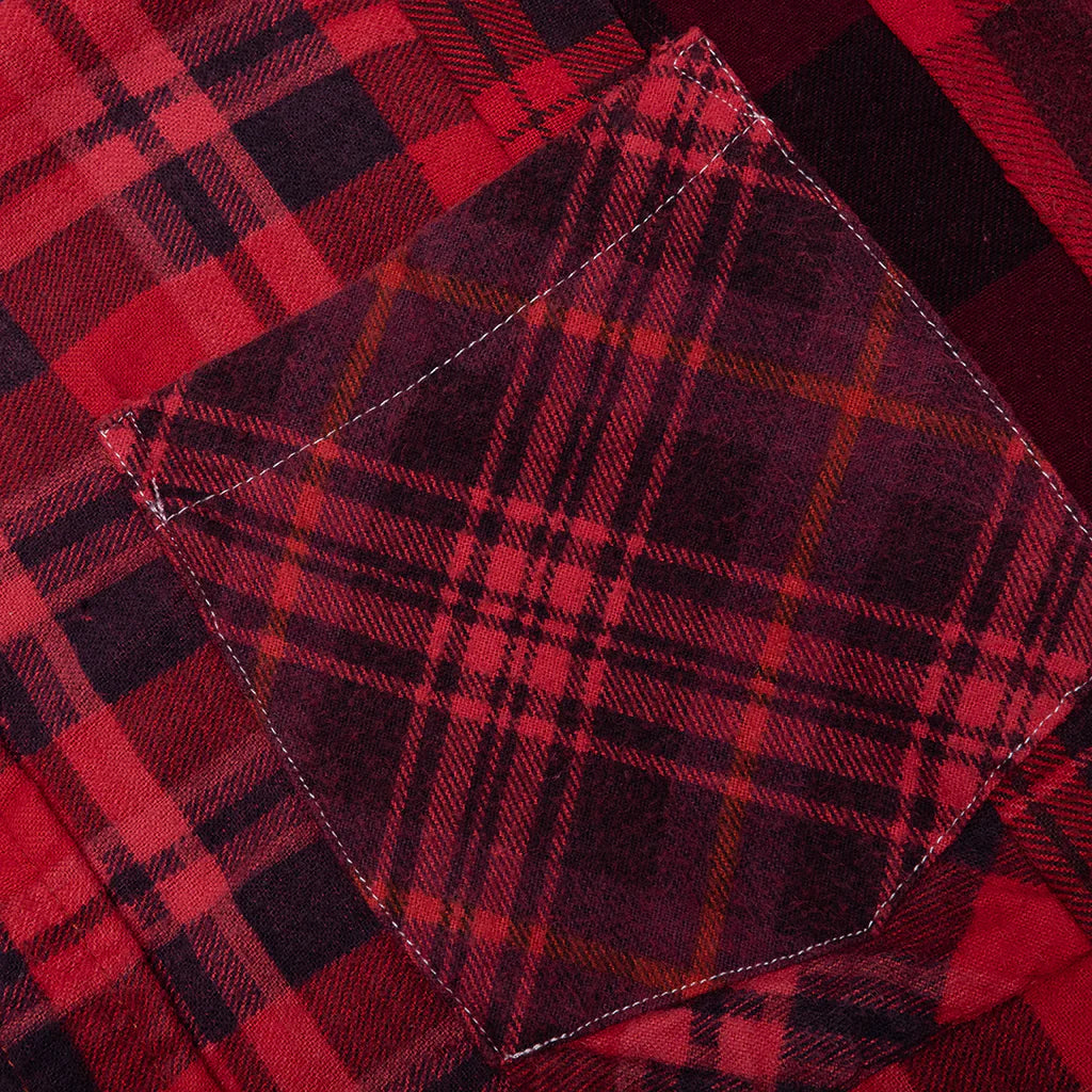 Over Dye 7 Cuts Shirt Red