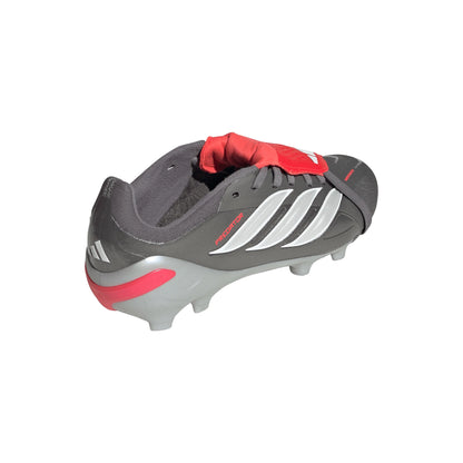 adidas Predator Elite Fold Over Tongue FG Youth Soccer Cleats Grey Red