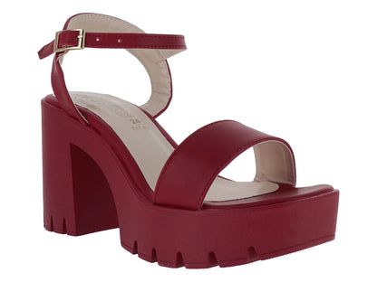 Sandalias Luna Rosa Rojo para Mujer