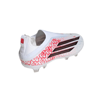 adidas F50 Elite Laceless FG Firm Ground Youth Soccer Cleats White Black Red