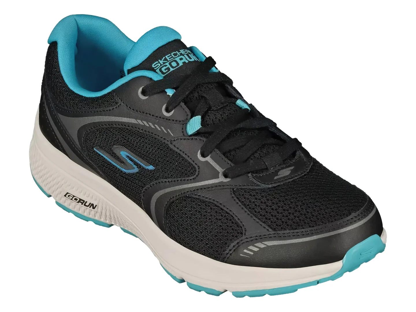 Tenis Skechers Go Run Consistent Negro y Azul para Mujer