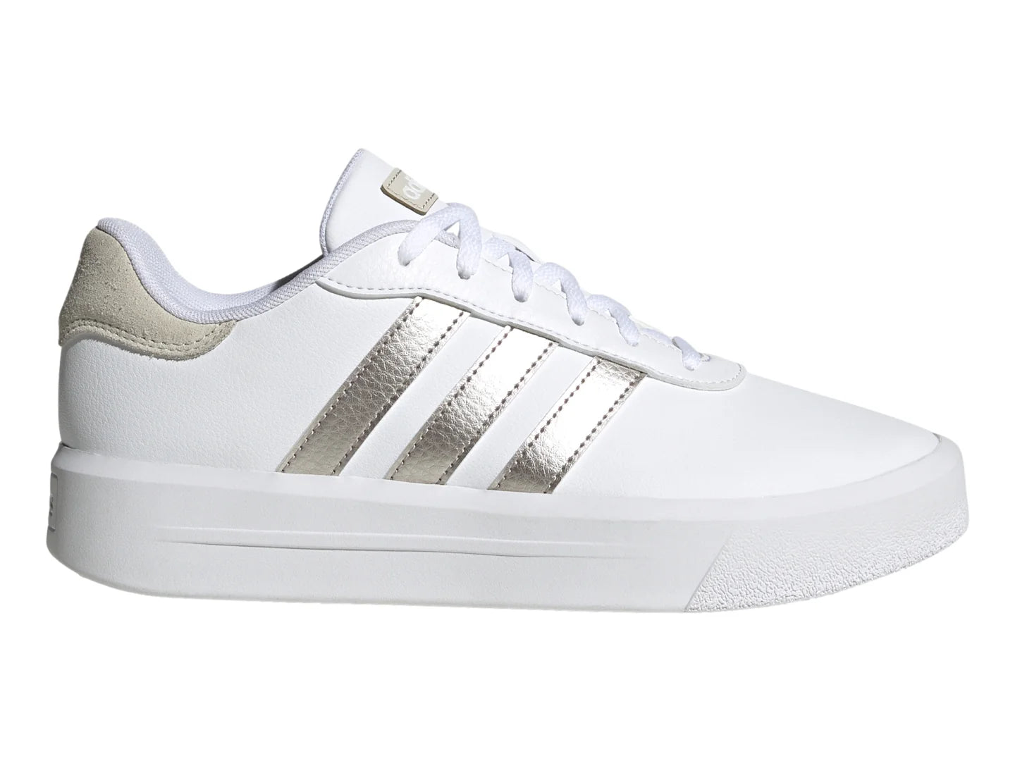 Tenis Adidas Court Platform Blanco y Dorado para Mujer