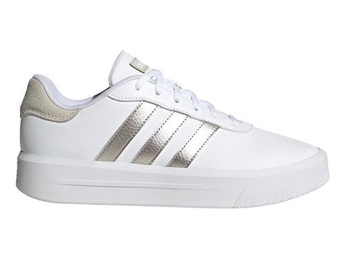 Tenis Adidas Court Platform Blanco y Dorado para Mujer