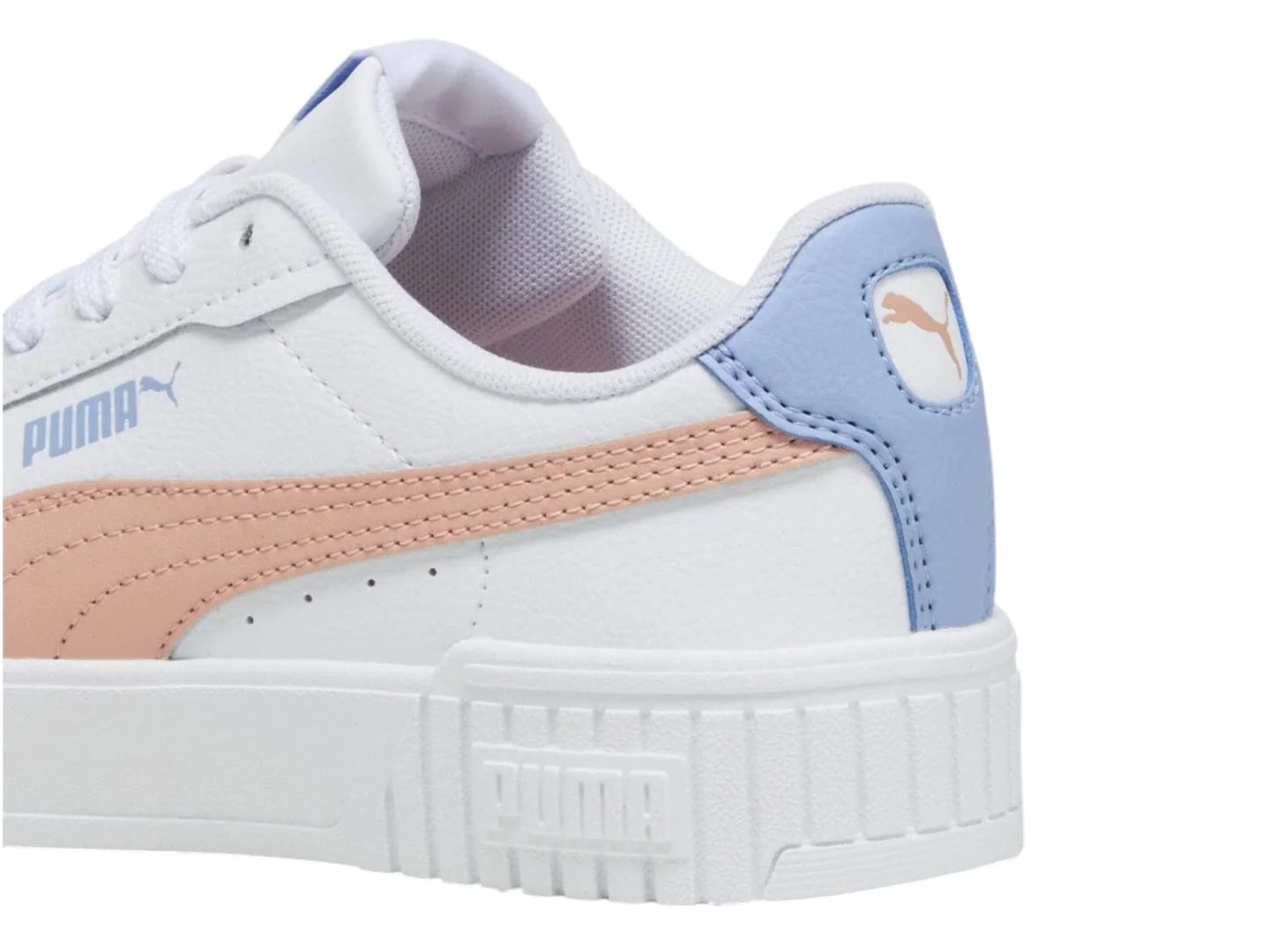 Tenis PUMA Carina 20 Blanco con Rosa y Azul para Niña