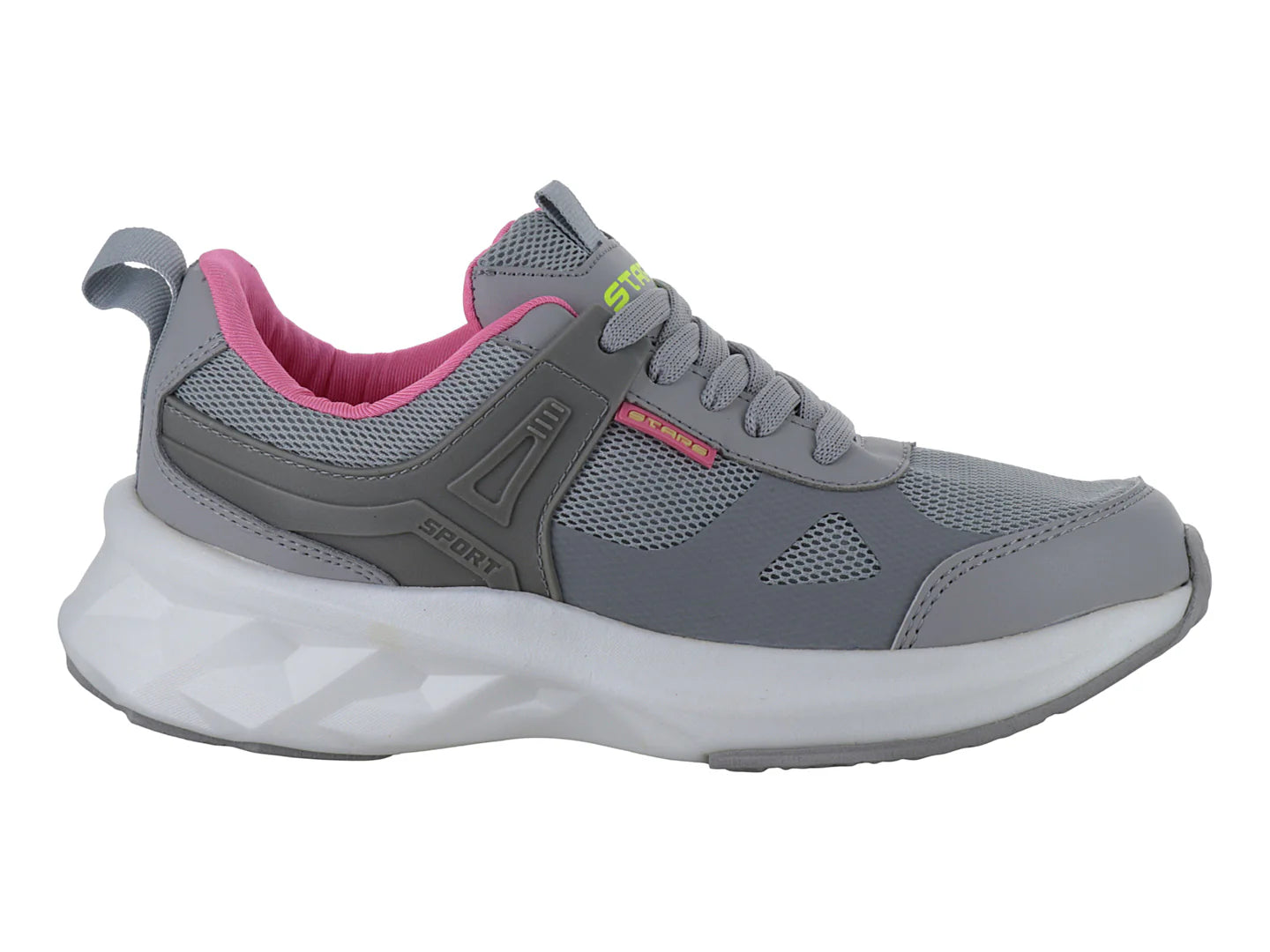 Tenis STARS Gris Rosa Neón para Mujer