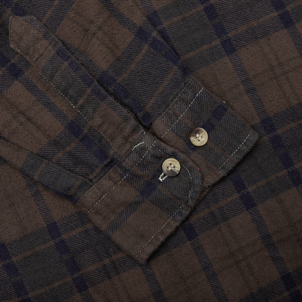 Over Dyed Ribbon Shirt Brown