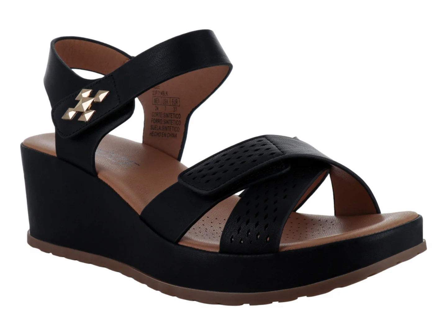 Sandalias Roze Confort Negro para Mujer