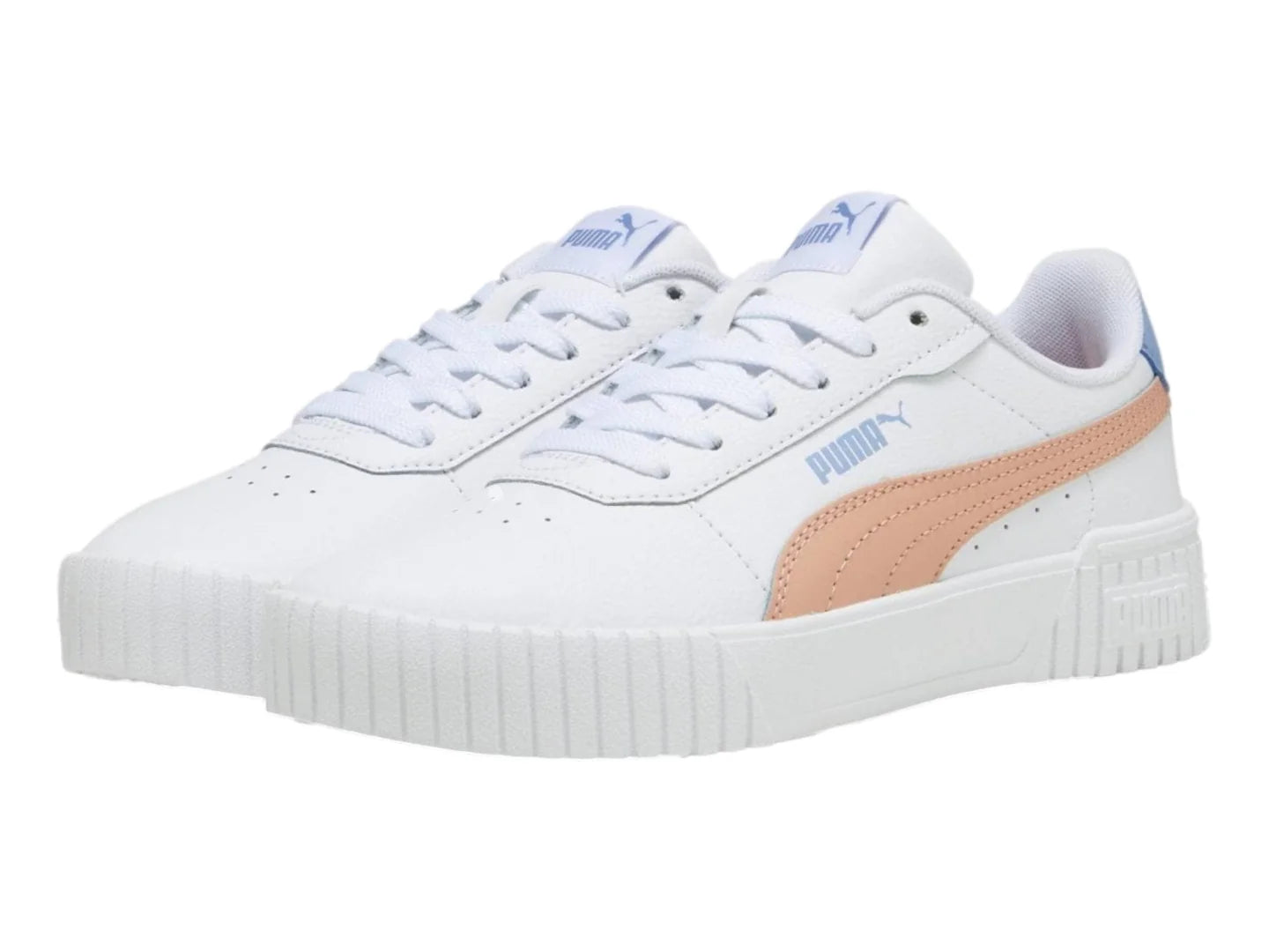Tenis PUMA Carina 20 Blanco con Rosa y Azul para Niña
