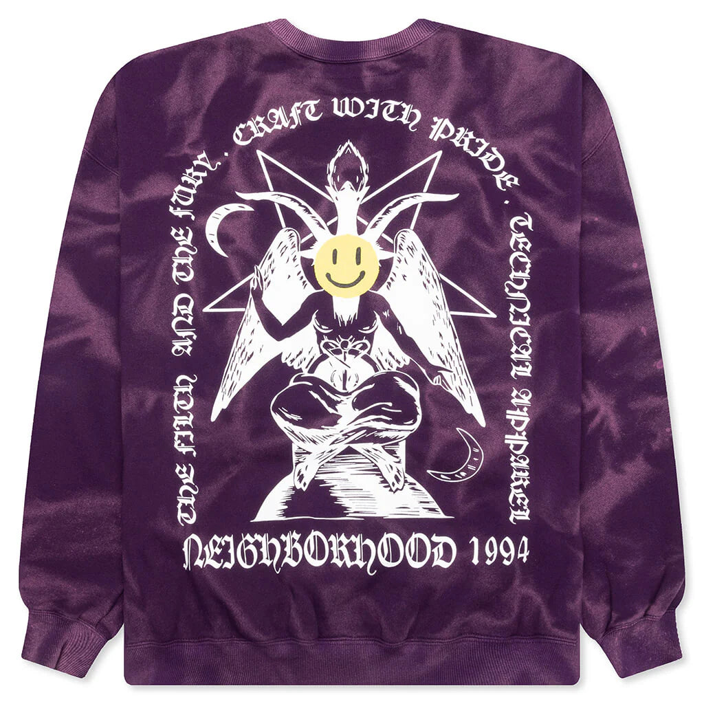 Tie Dye Sweat L S Shirt Purple