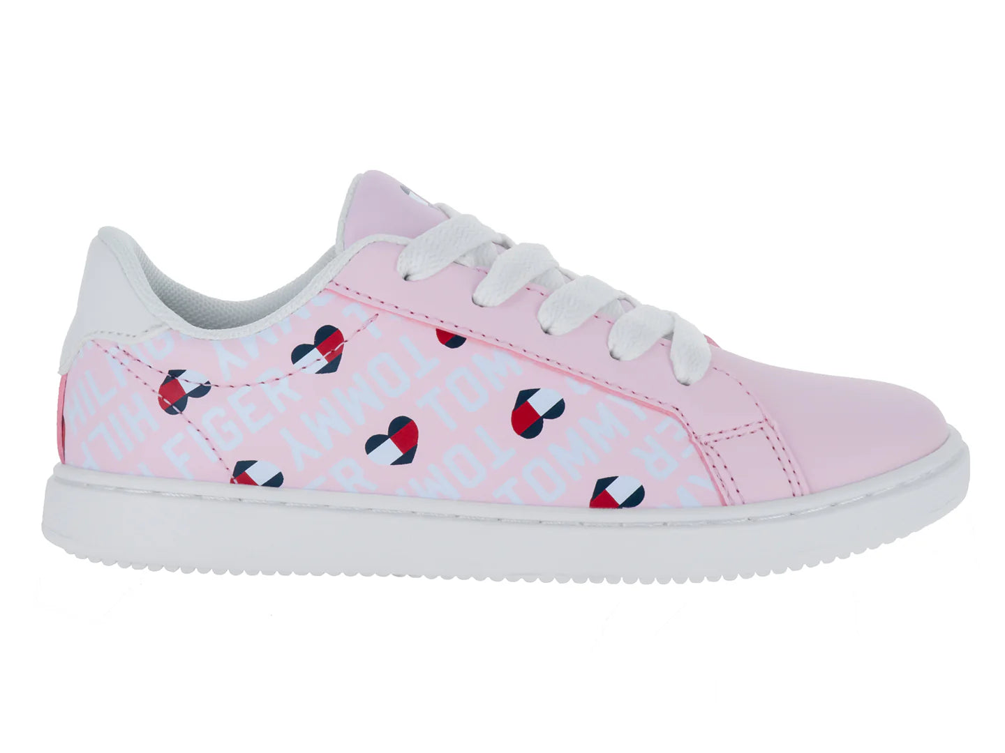 Tenis Tommy Hilfiger Iconic Court Rosa y Blanco para Niña
