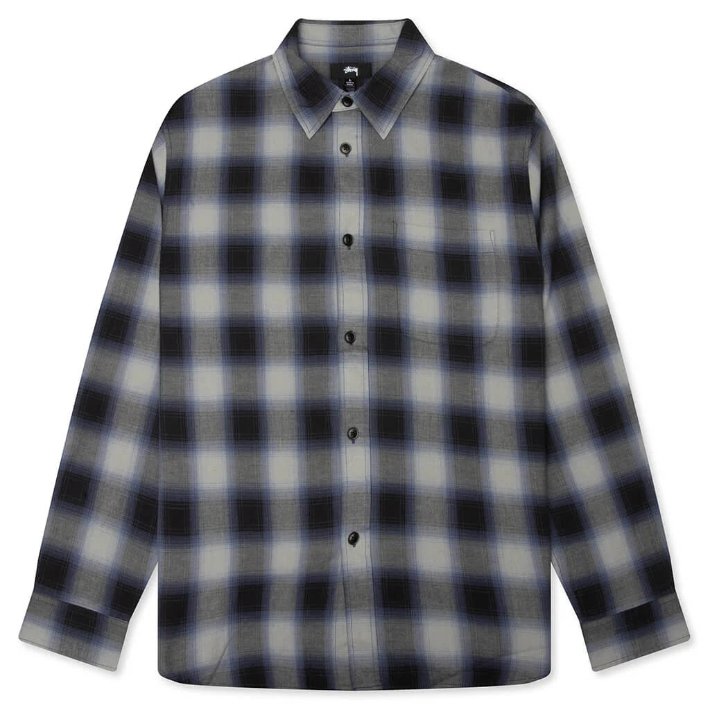 Beach Ombre Plaid Shirt Black