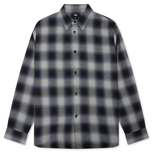 Beach Ombre Plaid Shirt Black