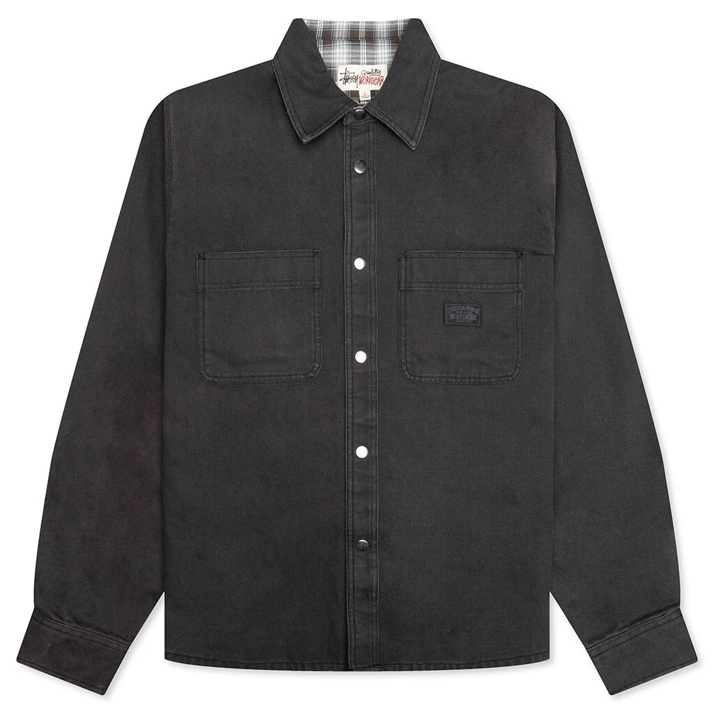 Heavy Washed Canvas Shirt Black