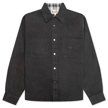 Heavy Washed Canvas Shirt Black