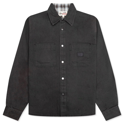 Heavy Washed Canvas Shirt Black