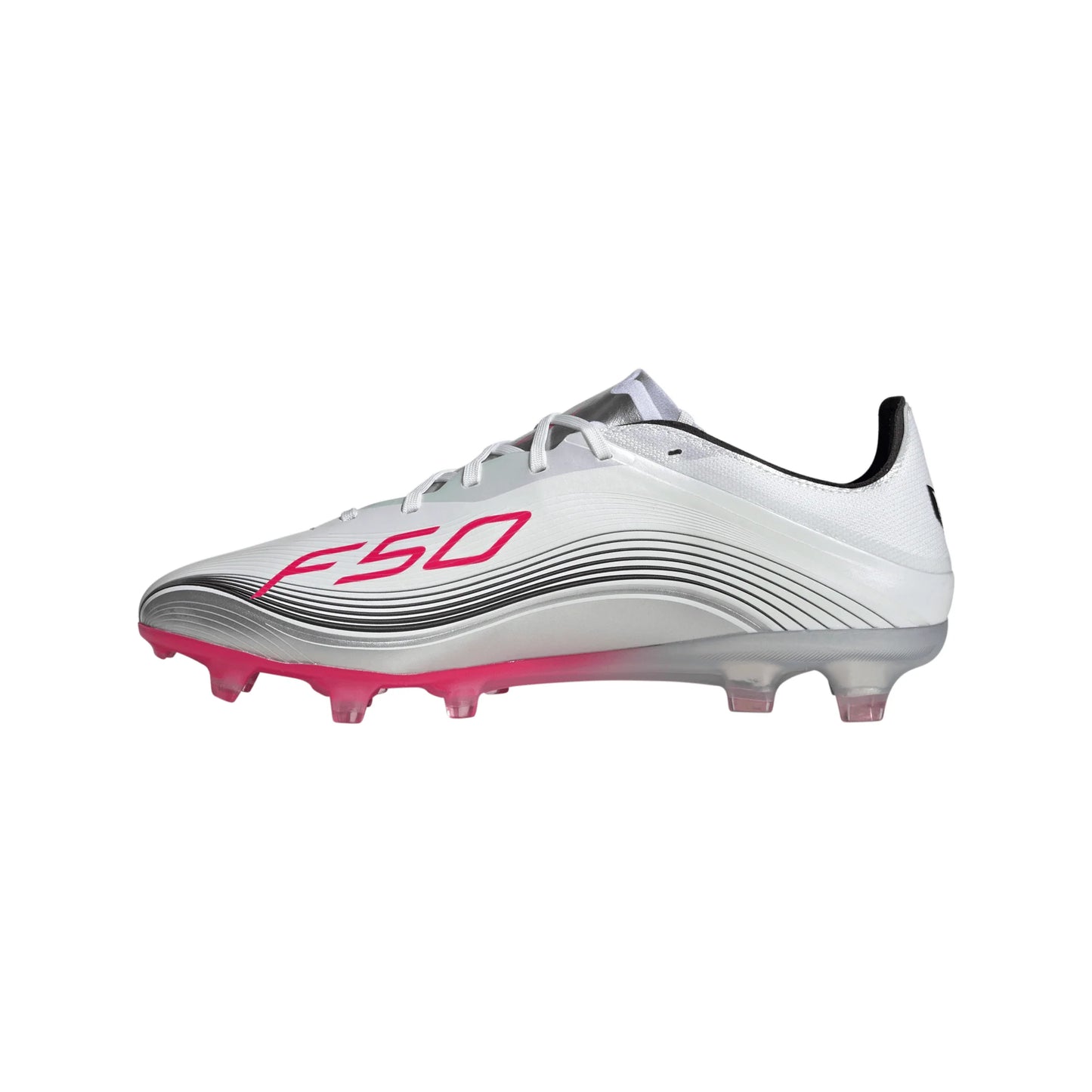 adidas F50 Messi Pro Firm Ground Soccer Cleats White Red Silver
