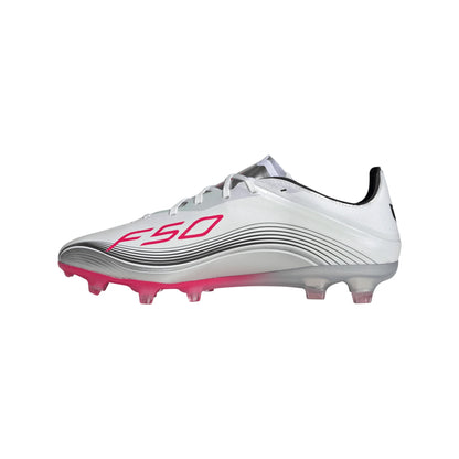 adidas F50 Messi Pro Firm Ground Soccer Cleats White Red Silver