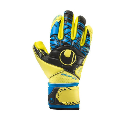 Uhlsport Eliminator Absolutgrip FS Goalkeeper Gloves Yellow Black Blue