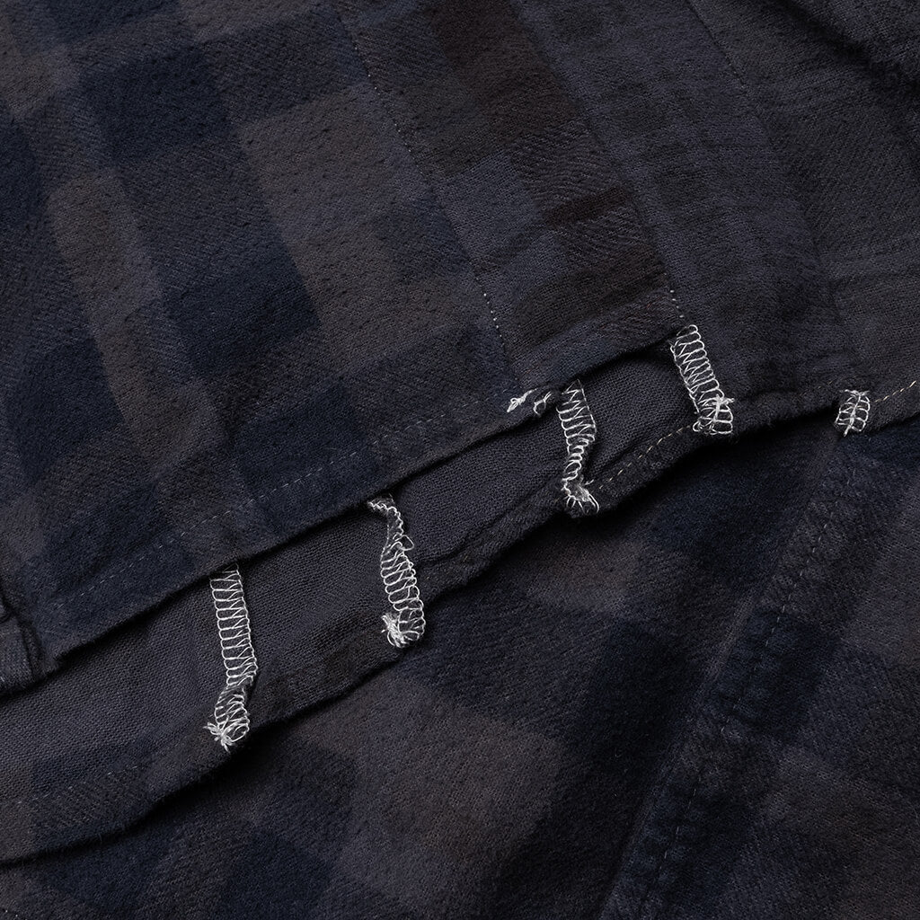 Flannel Shirt 7 Cuts Shirt Over Dye Purple