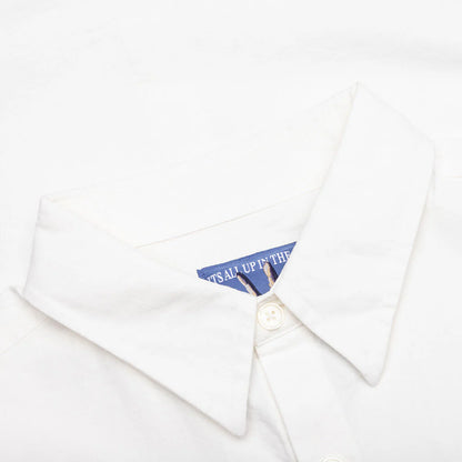 Embroidered Figures Button Up White
