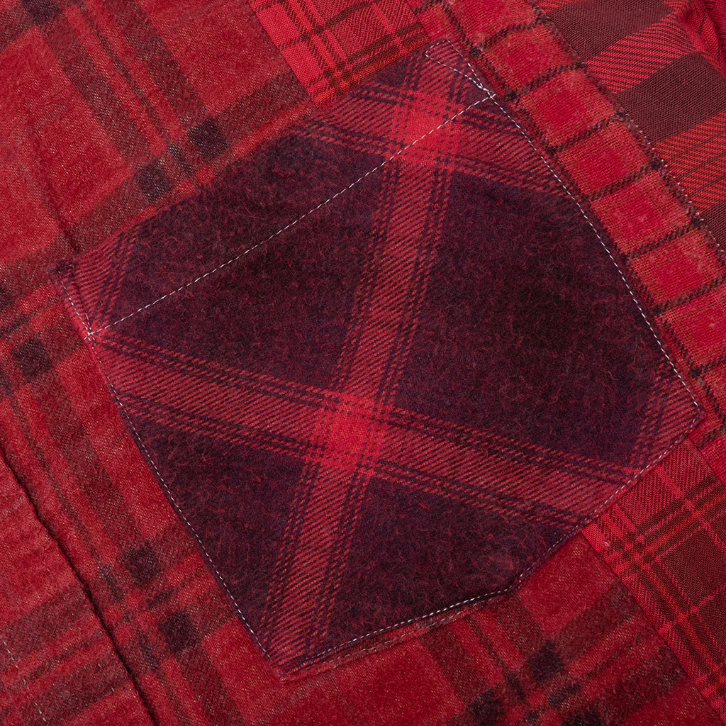 Over Dye 7 Cuts Wide Shirt Red