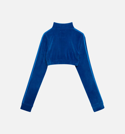 Jeremy Scott Velour Bra Track Top Womens Top Blue