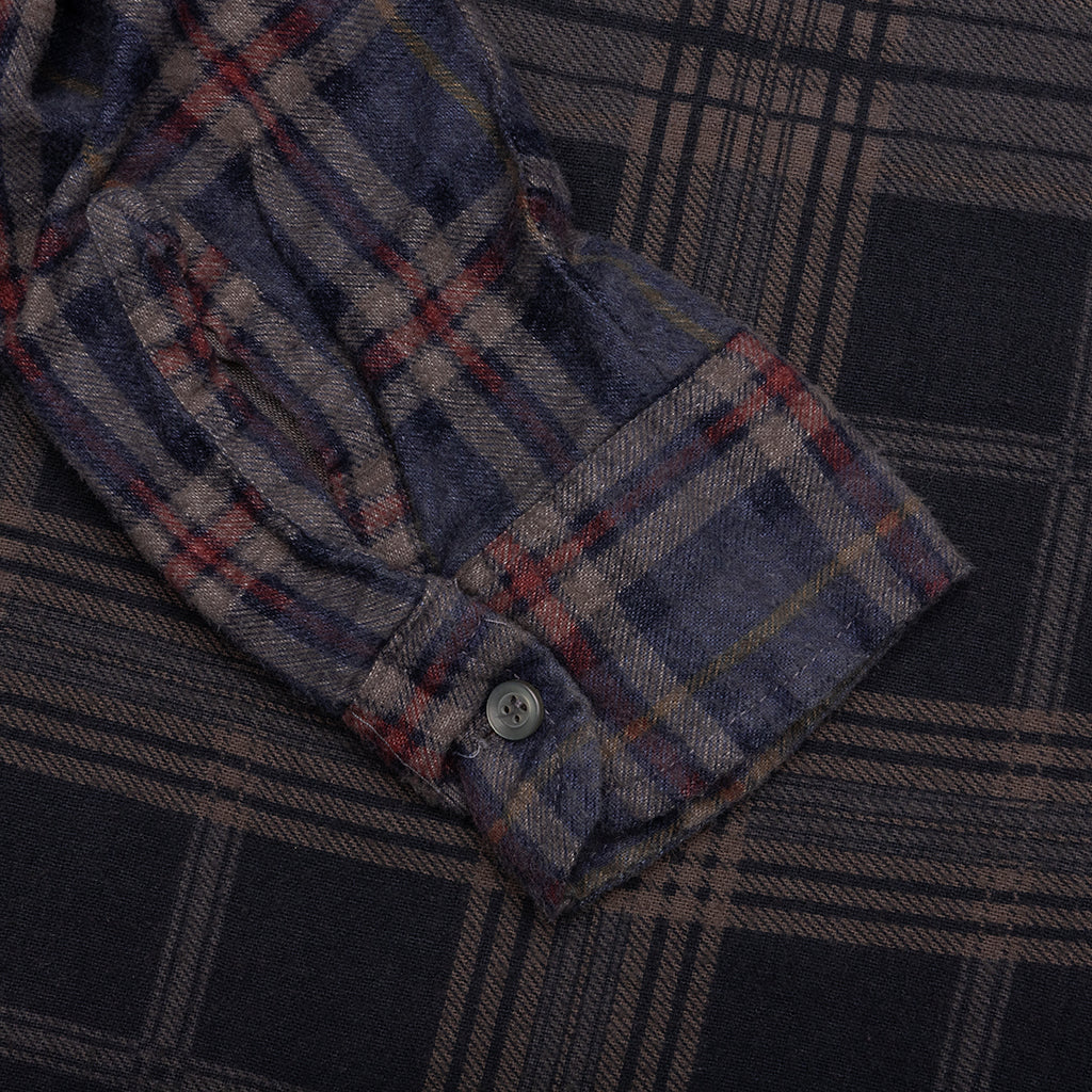 Over Dye 7 Cuts Wide Shirt Brown