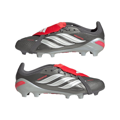 adidas Predator Elite Fold Over Tongue FG Youth Soccer Cleats Grey Red