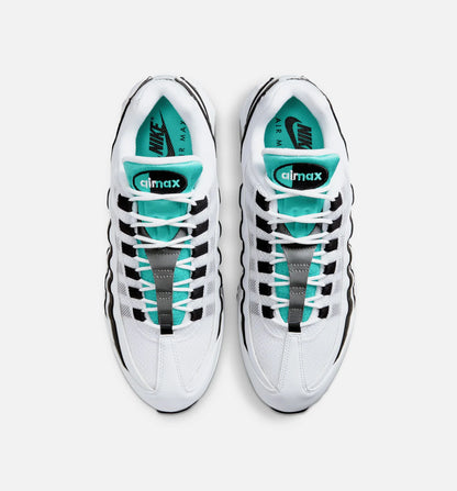 Air Max 95 OG Big Bubble Black Border Mens Lifestyle Shoe White Hyper Jade Black Metallic Silver