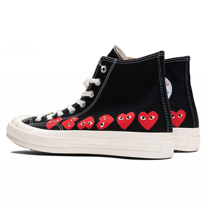Converse x Comme Des Garcons PLAY All Star Chuck 70 Hi Multi Heart Black Red