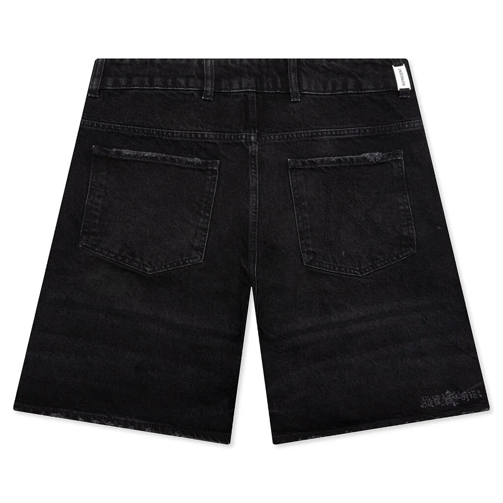 Tailored Denim Shorts Black