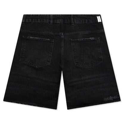 Tailored Denim Shorts Black