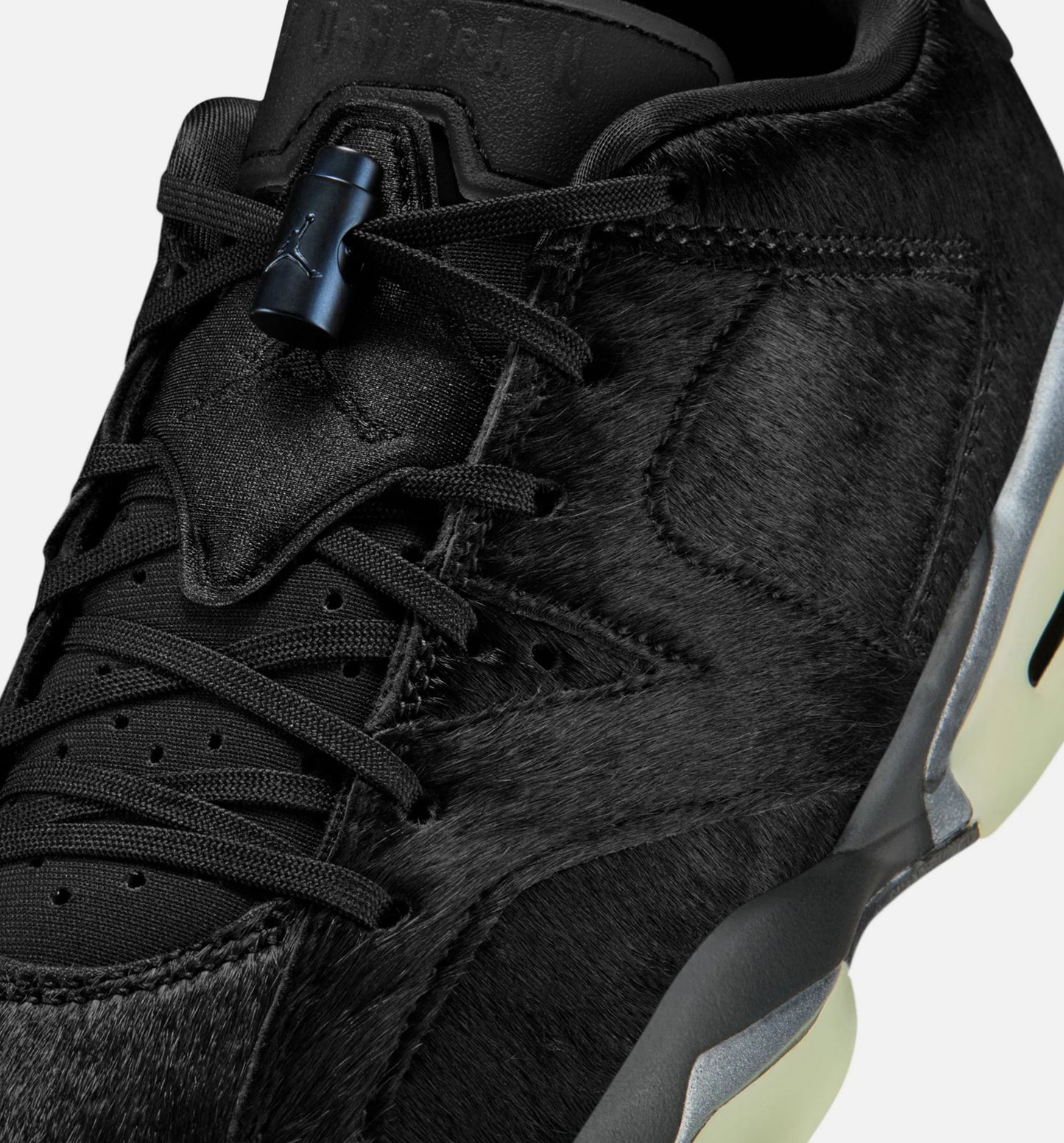 Air Jordan 6 Retro Low Blackout Womens Lifestyle Shoe Black Black